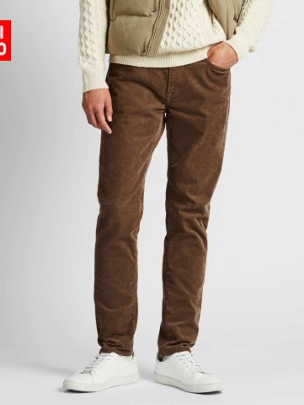 UNIQLO | Men's Brown Slim Fit Corduroy Pants Normcore Preppy Minimalist Casual S
